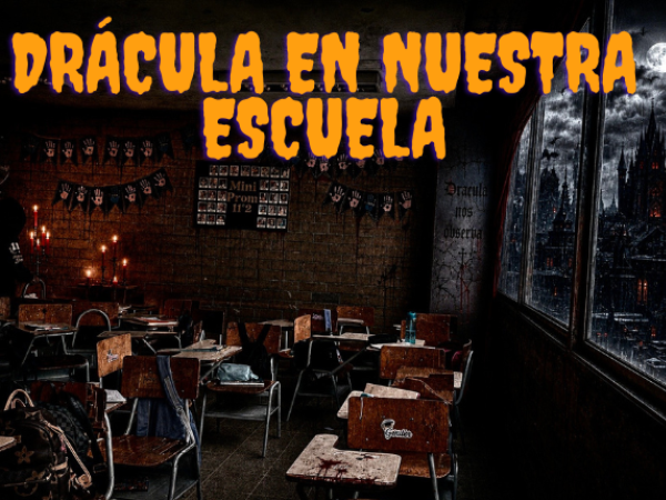Trabajo fotográfico realizado por estudiantes de grado 11-2
Objetivo: Rediseñar nuestra escuela con elementos vampíricos con la ayuda de la I.A. Utilizando los diferentes ángulos y planos de cámara estudiados en clase. 
Docente: Eduar Morales